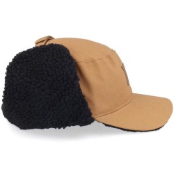 Cotton/Faux Fur Lining Hat Coyote Brown Earflap - John Deere