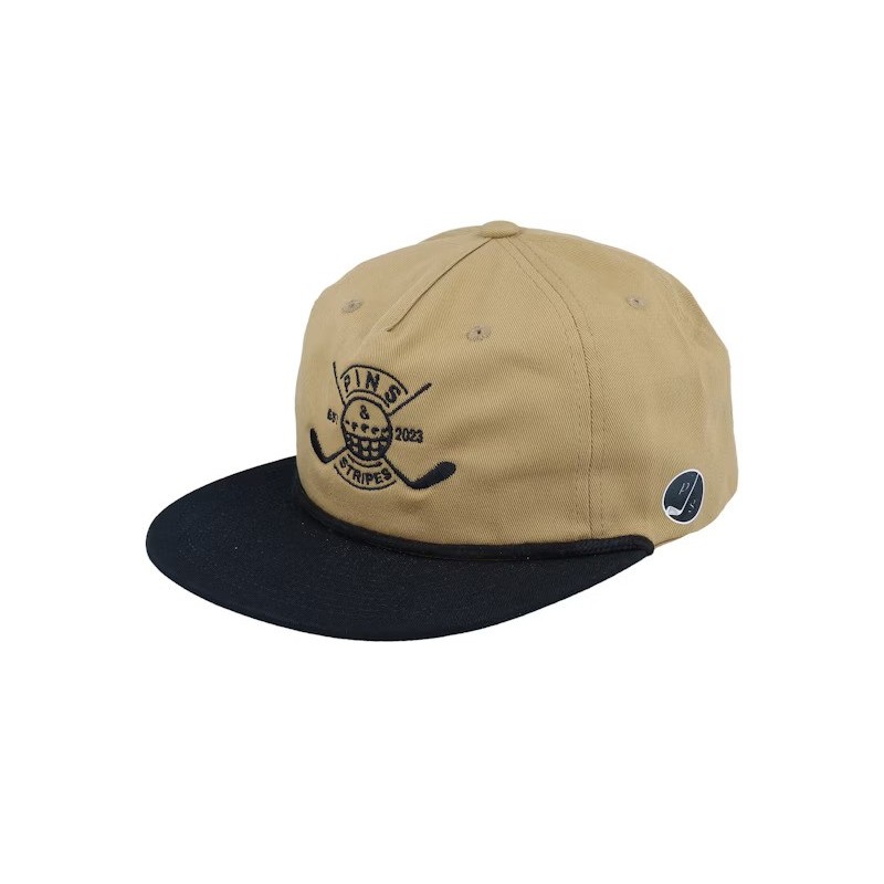 Pins & Stripes Logo Rope Khaki/Black Snapback - Pins & Stripes