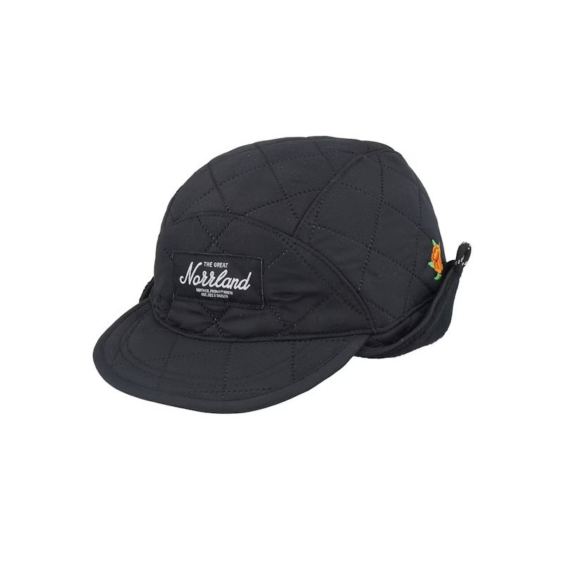 Kiruna Quilted Cap Black Earflap – SQRTN