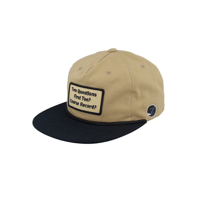 Golf Patch Logo Rope Khaki/Black Snapback - Pins & Stripes