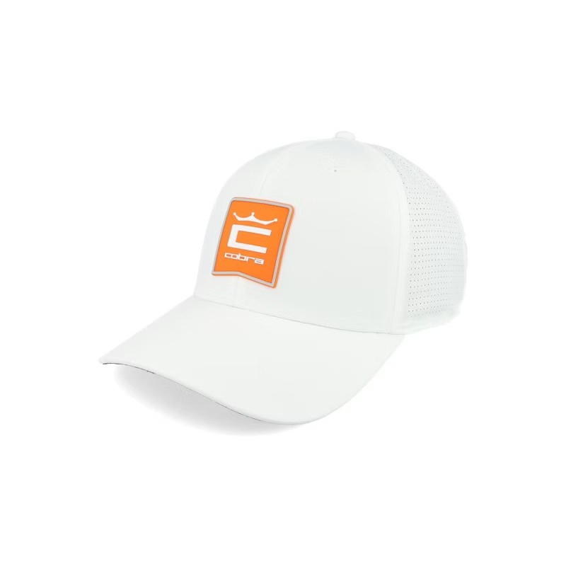 Crown C Patch Cap White/Rickie Orange Adjustable - Cobra