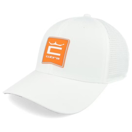Crown C Patch Cap White/Rickie Orange Adjustable - Cobra