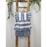 A Conjunto niña short rayas azul R240550