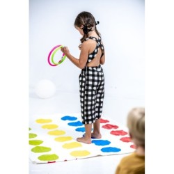 A Mono largo niña cuadros negro JV R180993