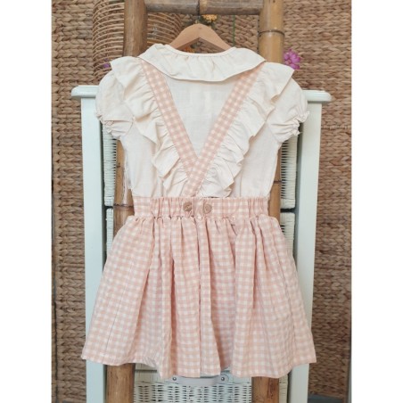 Conjunto niña Falda peto vichy colección Africa R240539