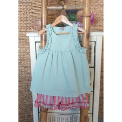 Conjunto niña rayas verde / coral JV R240541