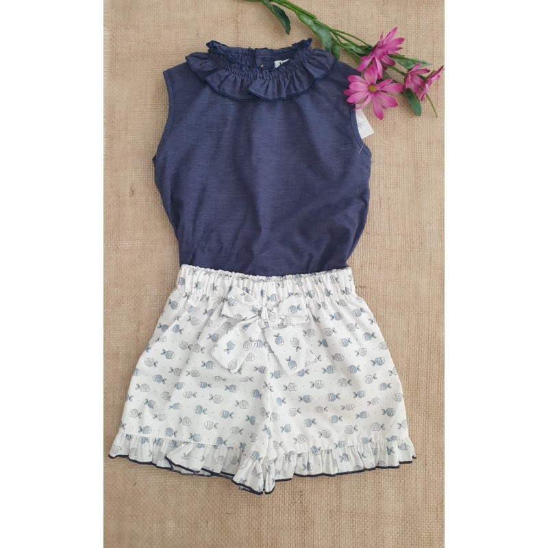 Conjunto niña Short peces + Blusa R240529