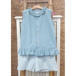 Conjunto niña short vichy colección Asia R240543