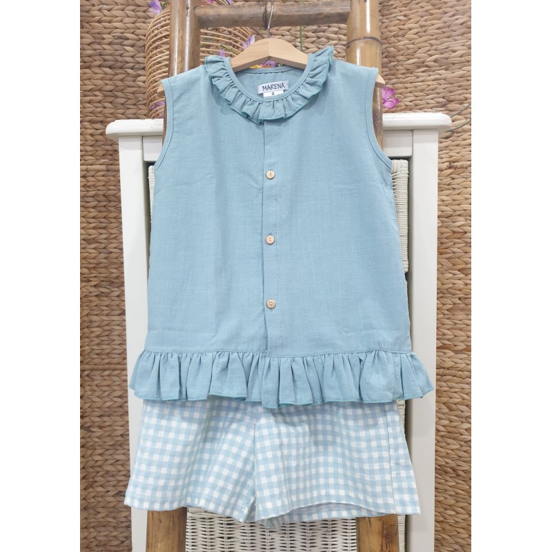 Conjunto niña short vichy colección Asia R240543