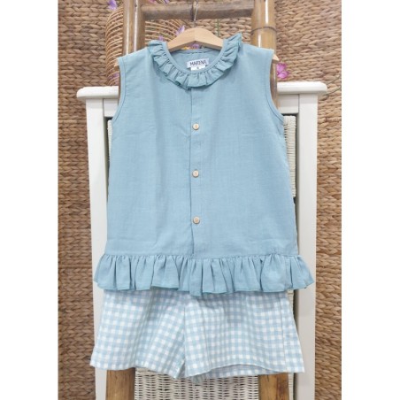 Conjunto niña short vichy colección Asia R240543