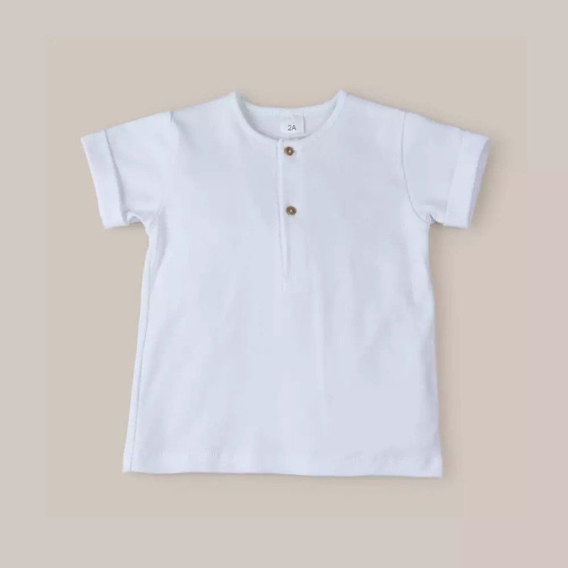 CAMISETA MANGA CORTA ALGODON BLANCA