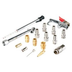 Kit de conectores y accesorios para compresor. 17 Piezas