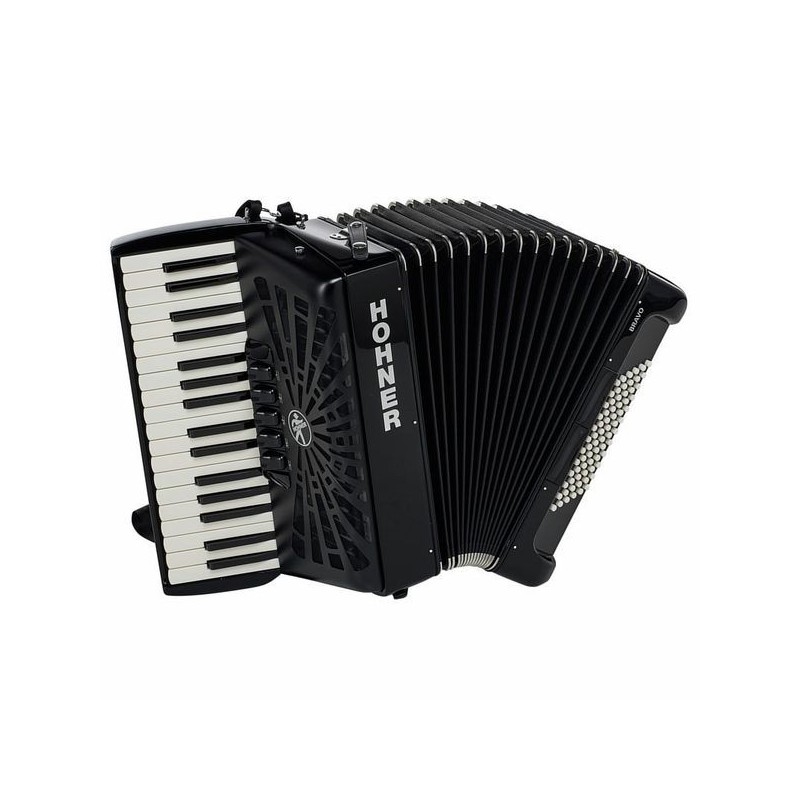 Hohner Bravo III 72 Black silent key