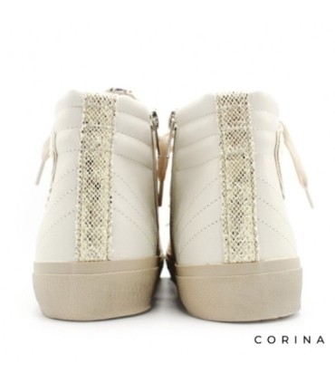 Botín deportivo beige crochet