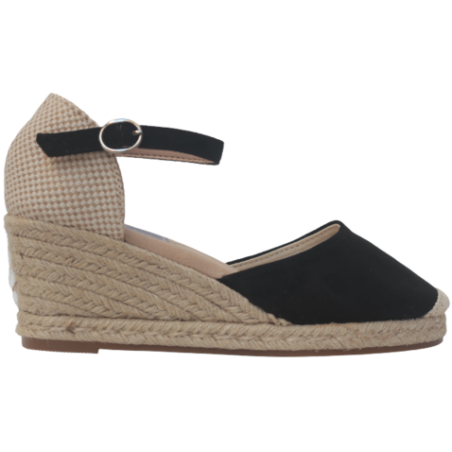 CUÑA ESPARTO DANIELA PLANTILLA MEMORY FOAM NEGRO