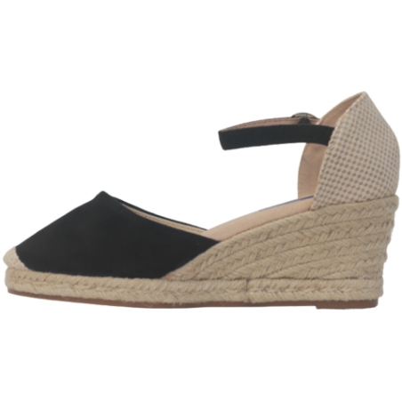 CUÑA ESPARTO DANIELA PLANTILLA MEMORY FOAM NEGRO